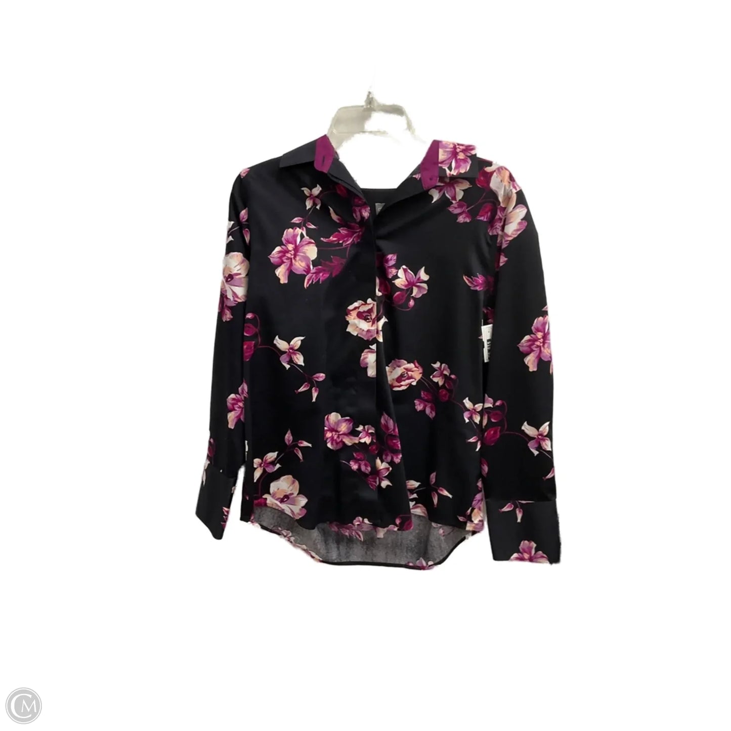 Blouse Long Sleeve By Chicos In Floral Print, Size: M