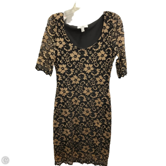 Dress Party Midi By Badgley Mischka In Black & Gold, Size: 10