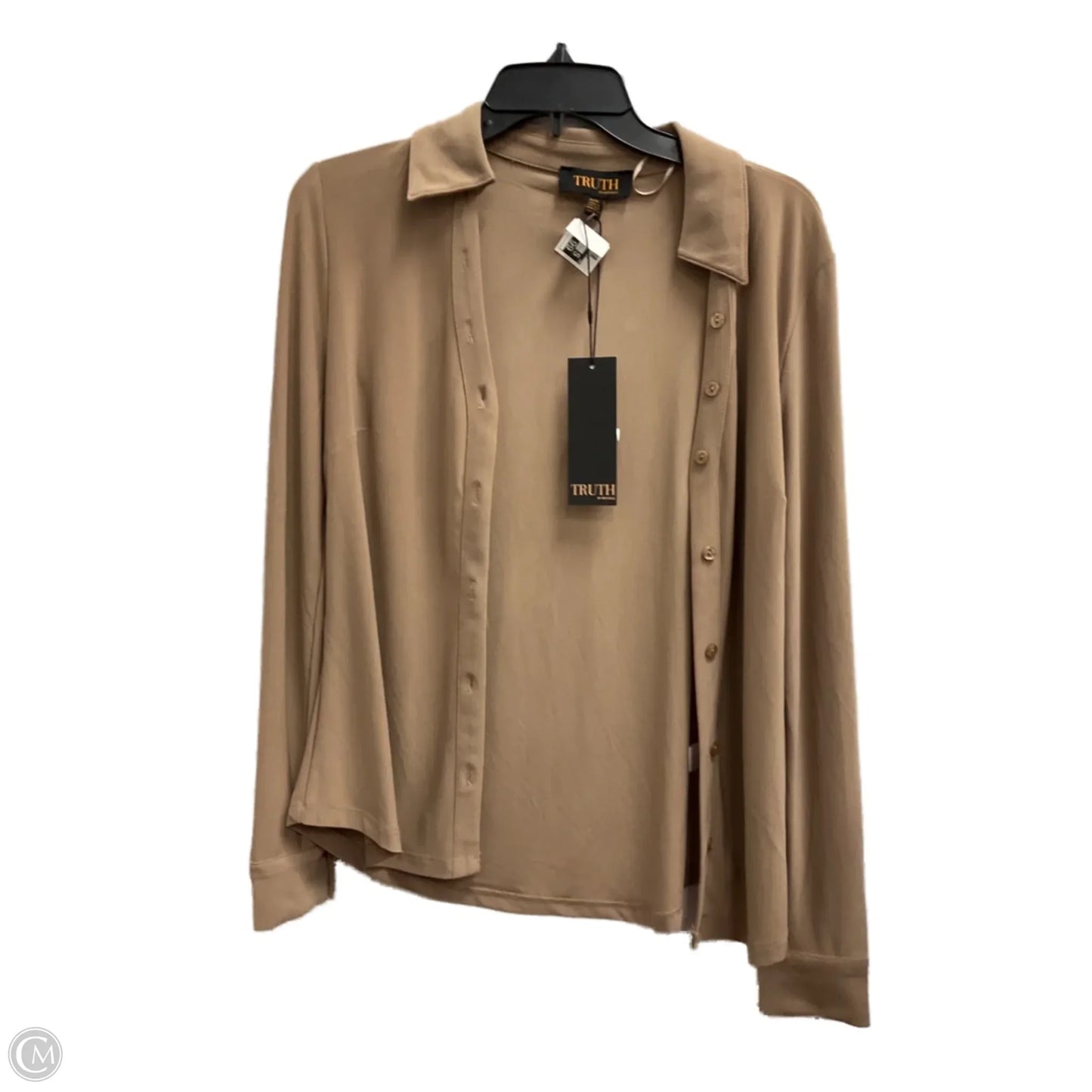 Blouse Long Sleeve By Truth In Tan, Size: M