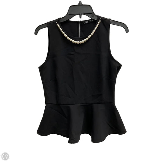 Top Sleeveless By Zara In Black, Size: S