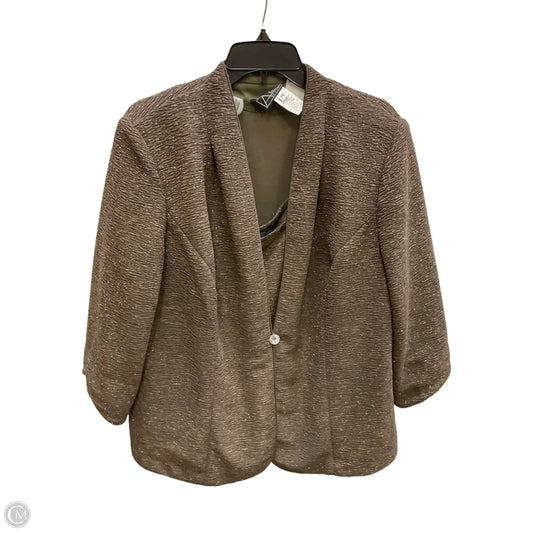 Top 2pc Short Sleeve By Alex Evenings In Green, Size: 1x