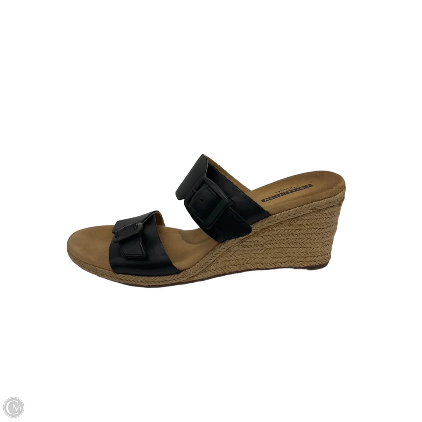 Shoes Heels Wedge By Clarks In Black & Tan, Size: 7