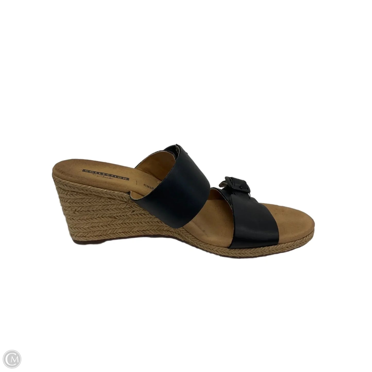 Shoes Heels Wedge By Clarks In Black & Tan, Size: 7