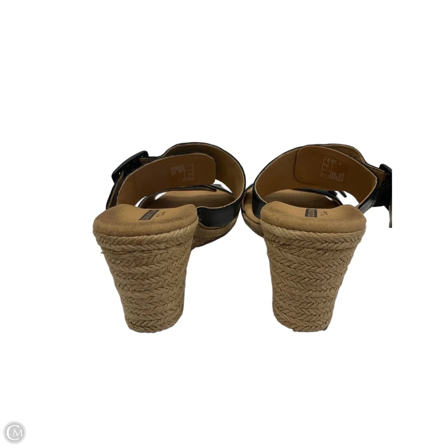Shoes Heels Wedge By Clarks In Black & Tan, Size: 7