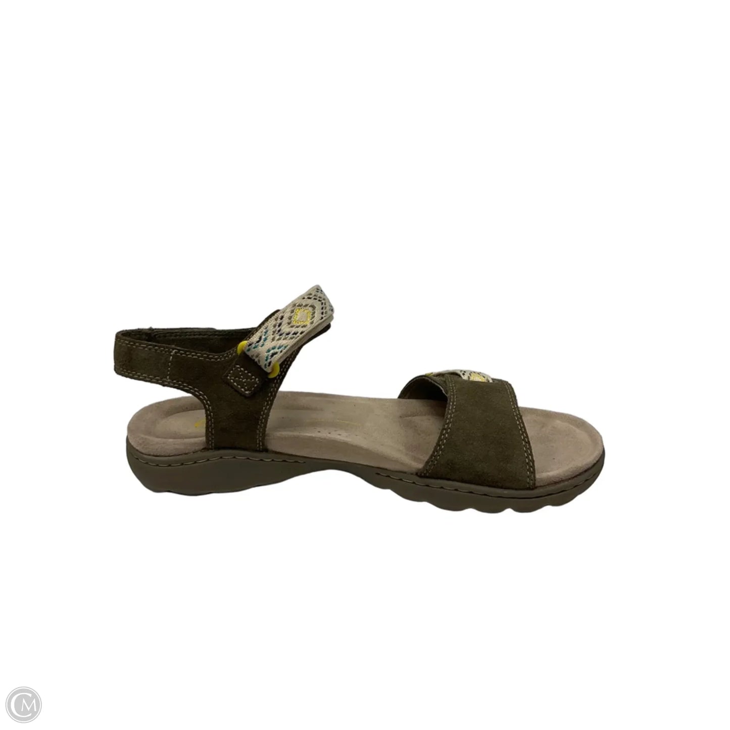 Sandals Flats By Clarks In Green, Size: 9.5