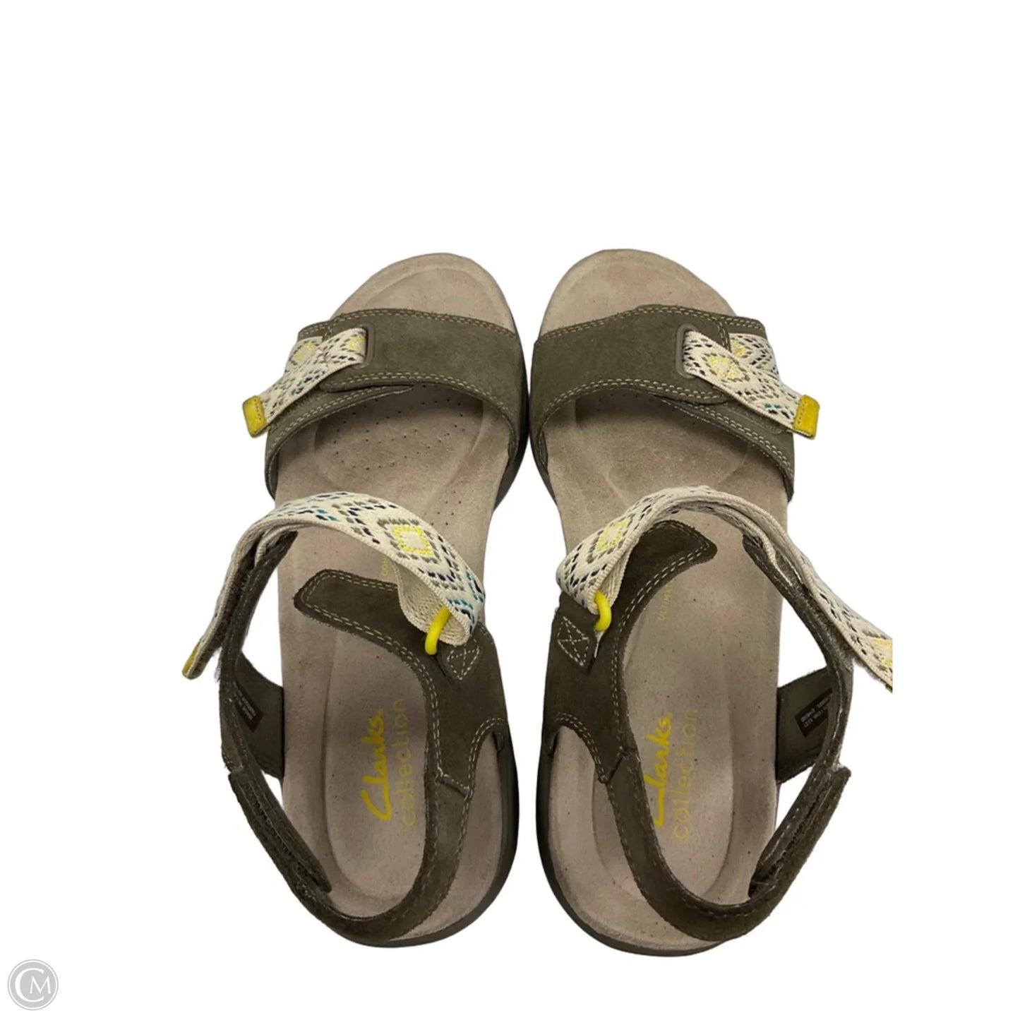 Sandals Flats By Clarks In Green, Size: 9.5