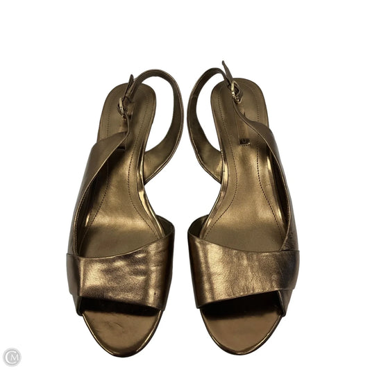 Sandals Heels Wedge By Bandolino In Gold, Size: 9.5