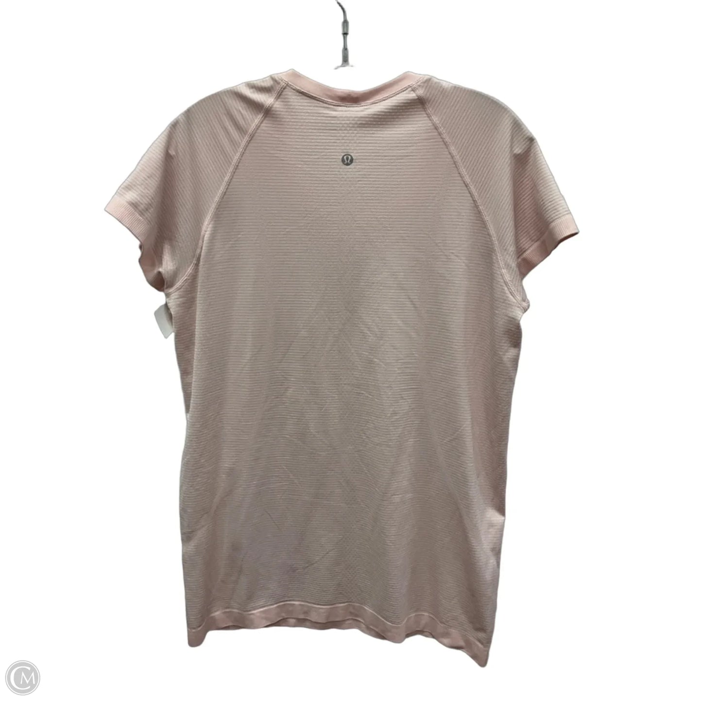 Athletic Top Short Sleeve By Lululemon In Pink, Size: L