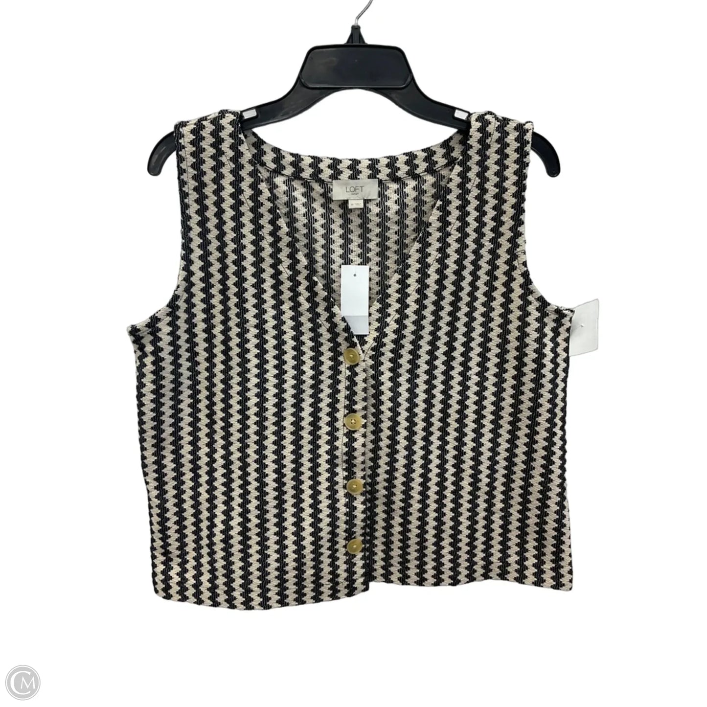 Top Sleeveless By Loft In Striped Pattern, Size: M