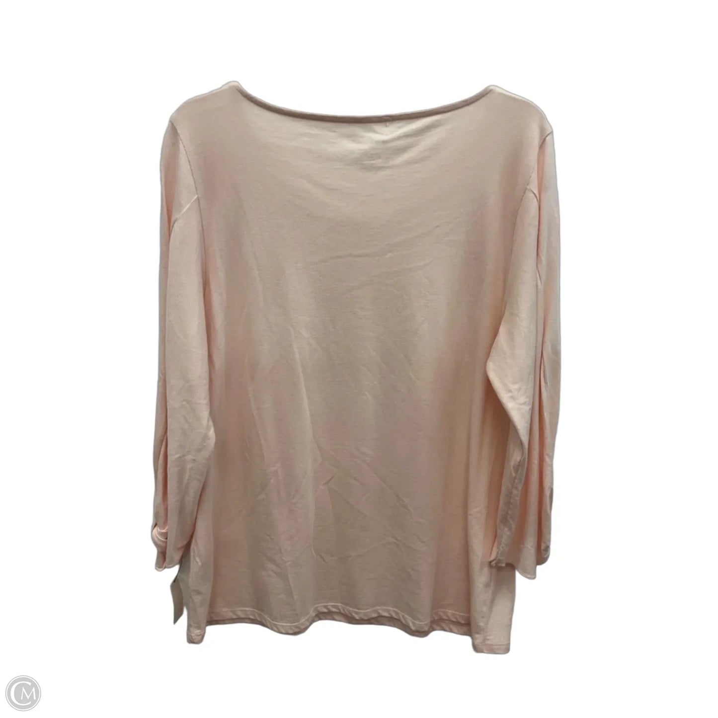 Top 3/4 Sleeve Basic By Talbots In Pink, Size: L