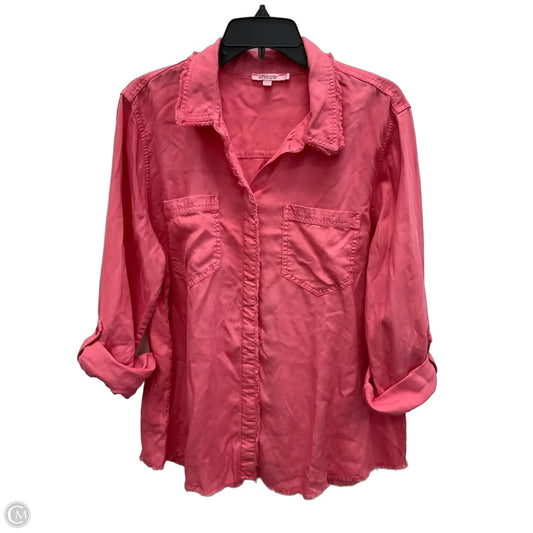 Blouse Long Sleeve By Chicos In Pink, Size: Xl