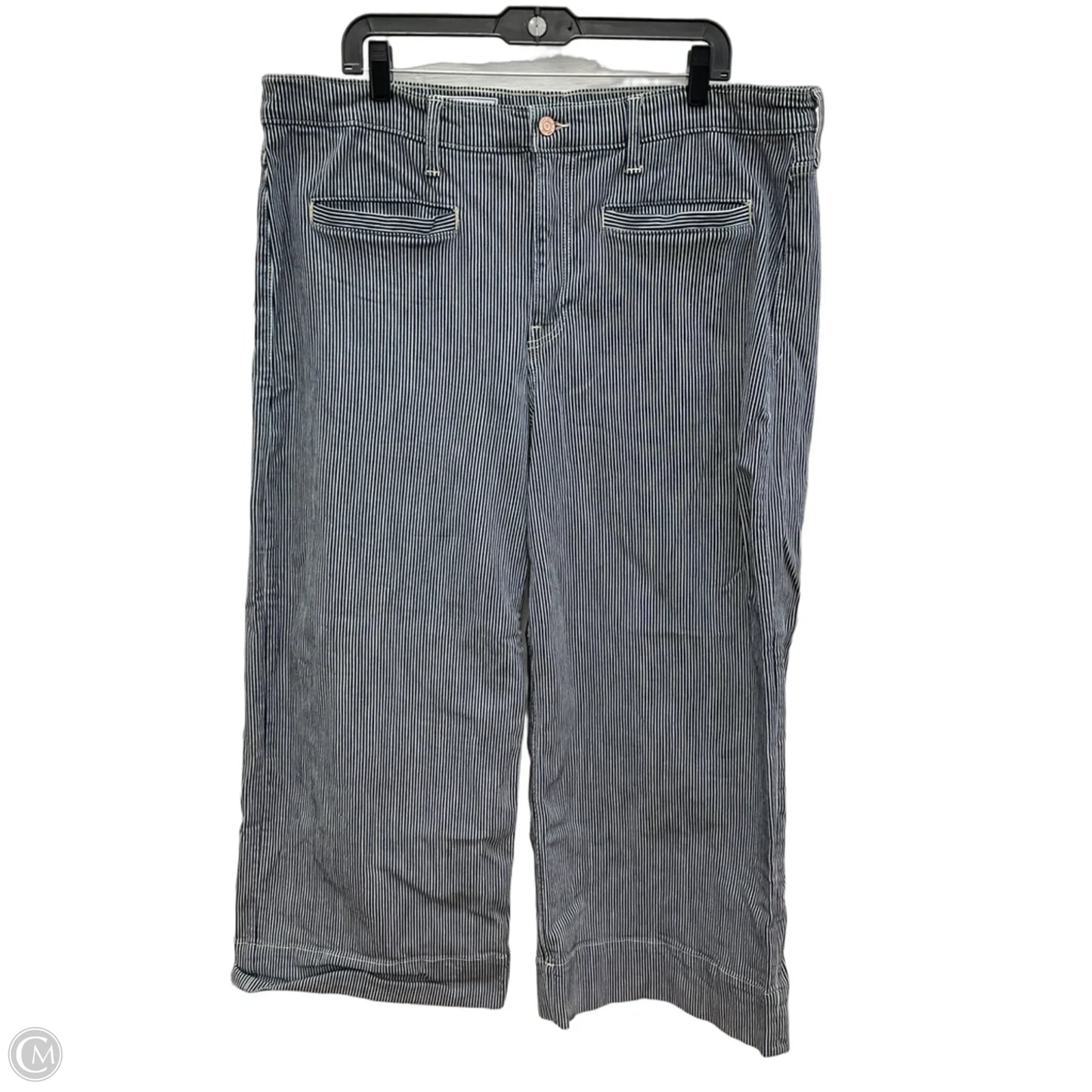 Jeans Wide Leg By Gap In Striped Pattern, Size: 18