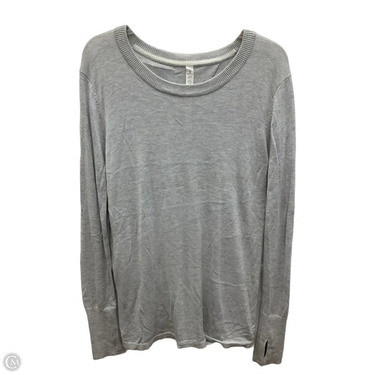 Athletic Top Long Sleeve Collar By Lululemon In Grey, Size: M