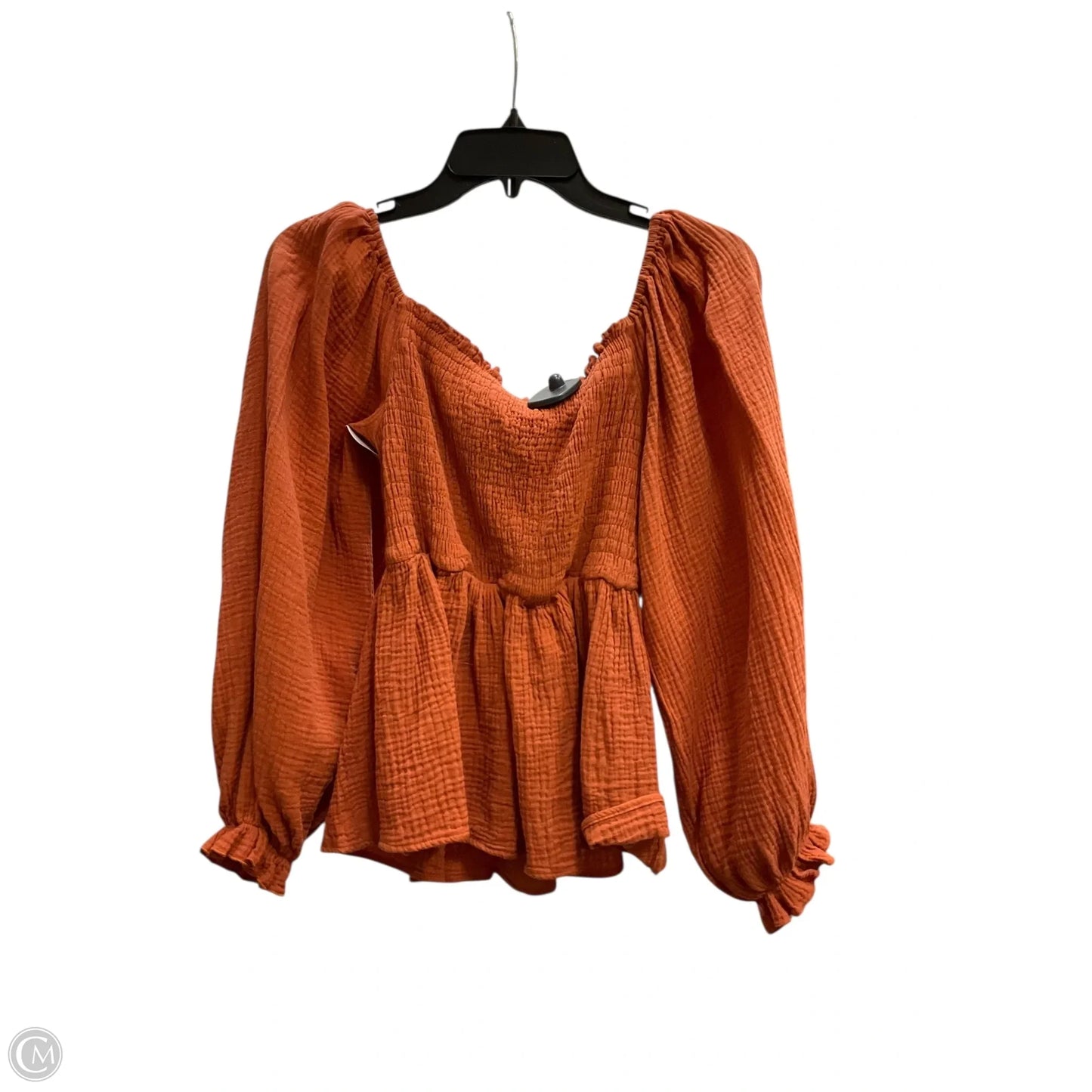 Top Long Sleeve By Bibi In Orange, Size: S