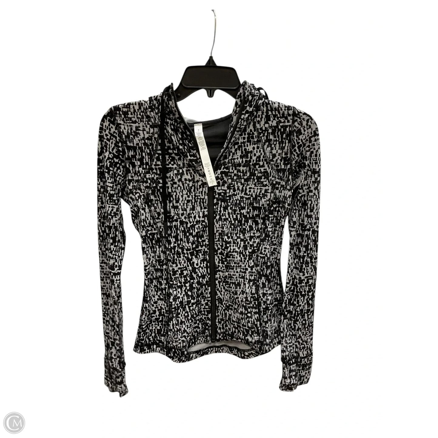 Athletic Jacket By Lululemon In Black & White, Size: 4