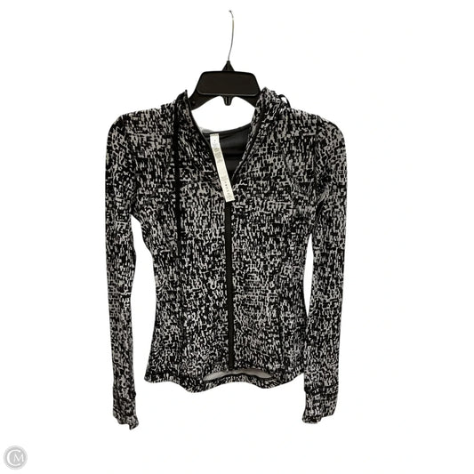 Athletic Jacket By Lululemon In Black & White, Size: 4