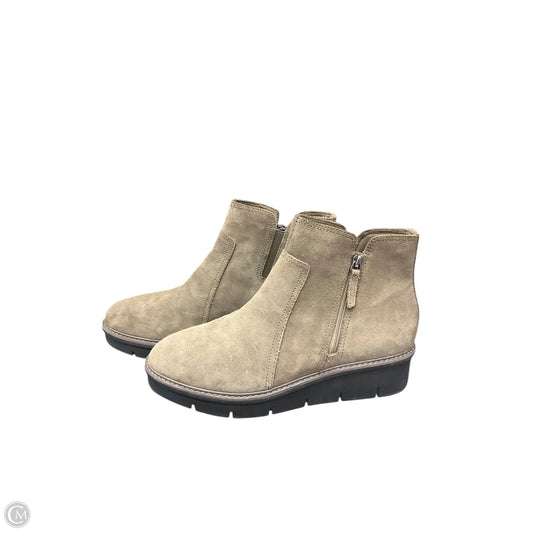 Boots Ankle Flats By Clarks In Brown, Size: 12