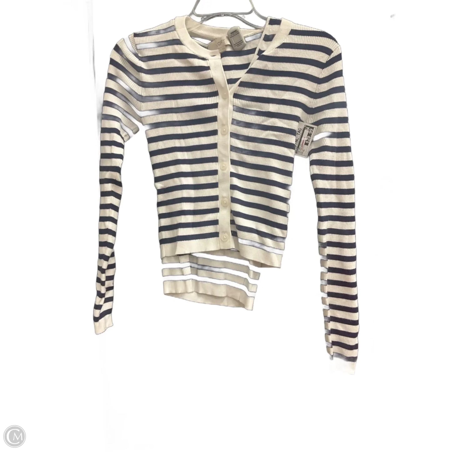 Top 2pc Long Sleeve By Loft In Striped Pattern, Size: Xs