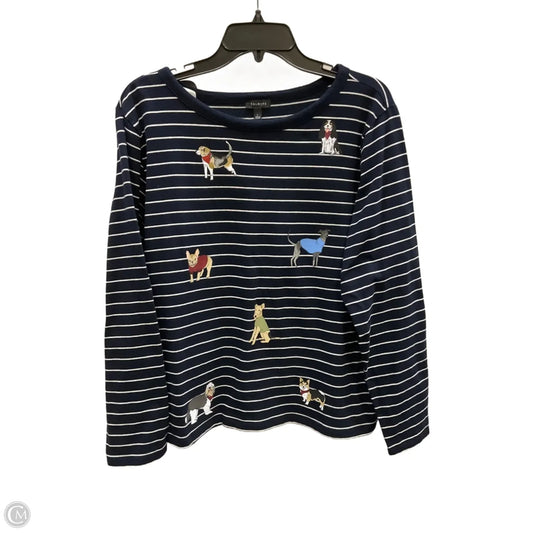 Top Long Sleeve By Talbots In Striped Pattern, Size: L