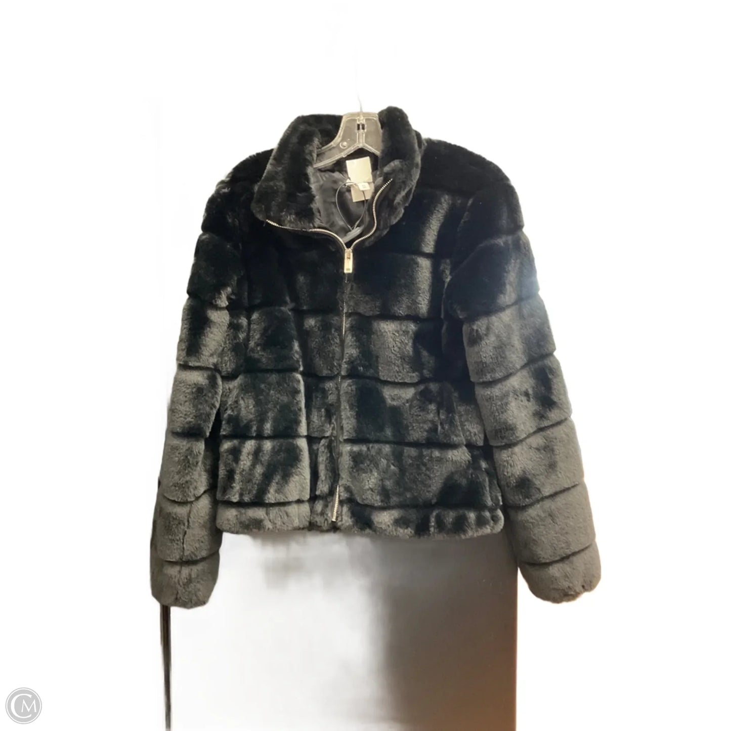 Coat Faux Fur & Sherpa By Nine West In Black, Size: Xs