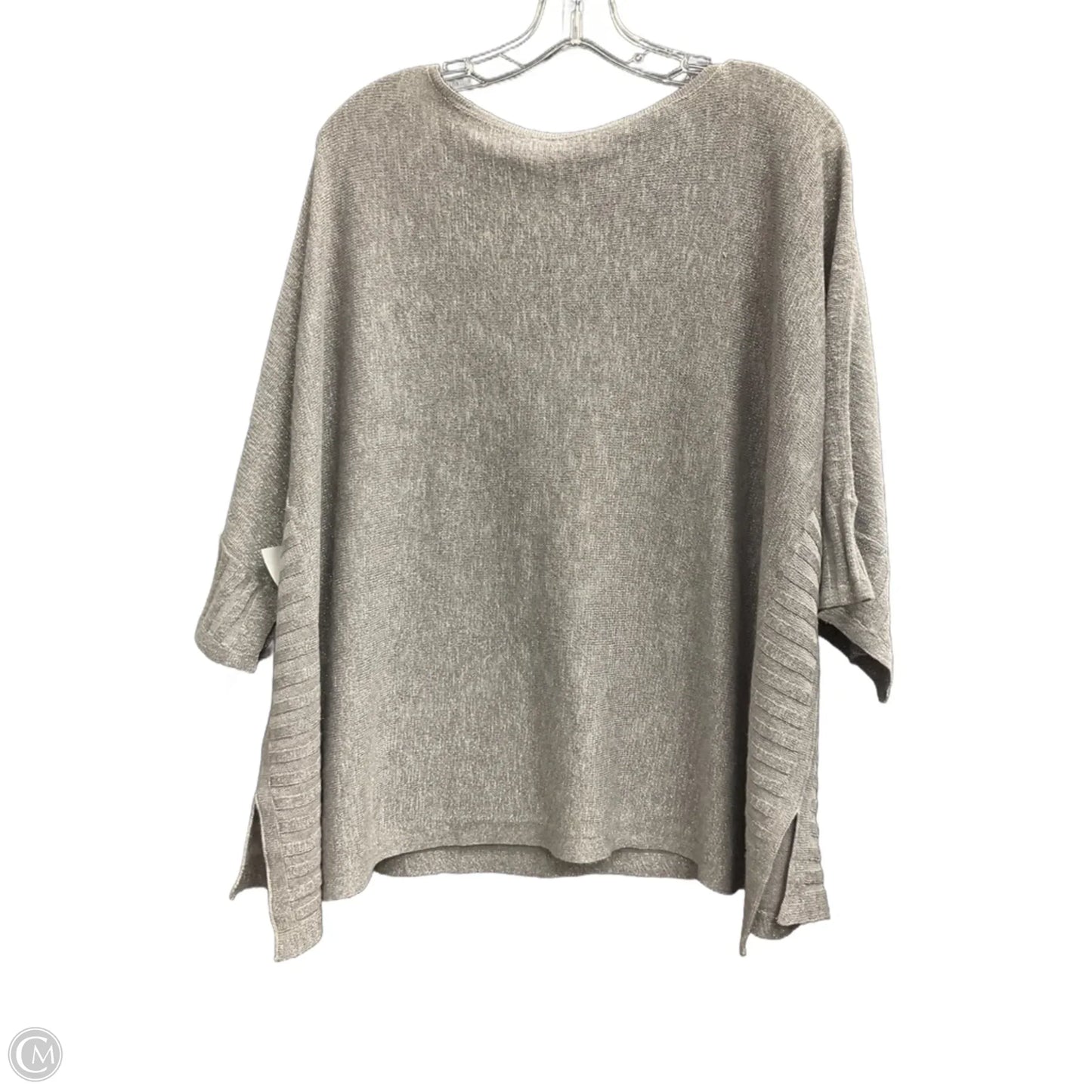 Top Short Sleeve By Anthropologie In Silver, Size: L