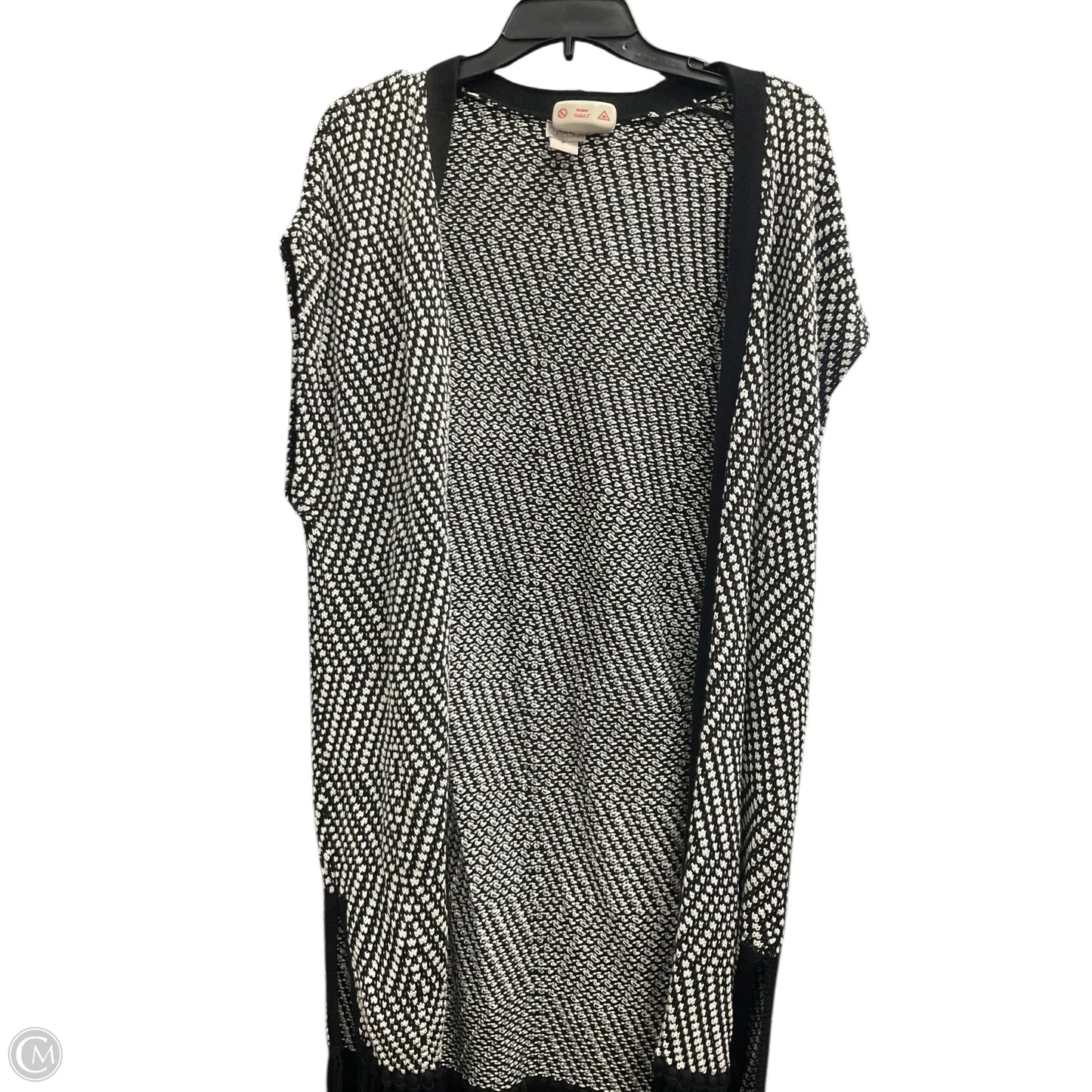 Poncho By Chicos In Black & White, Size: Xs