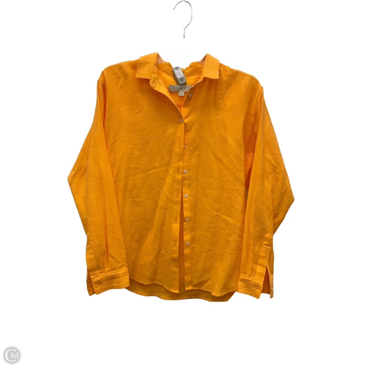 Blouse Long Sleeve By Loft In Orange, Size: Xs
