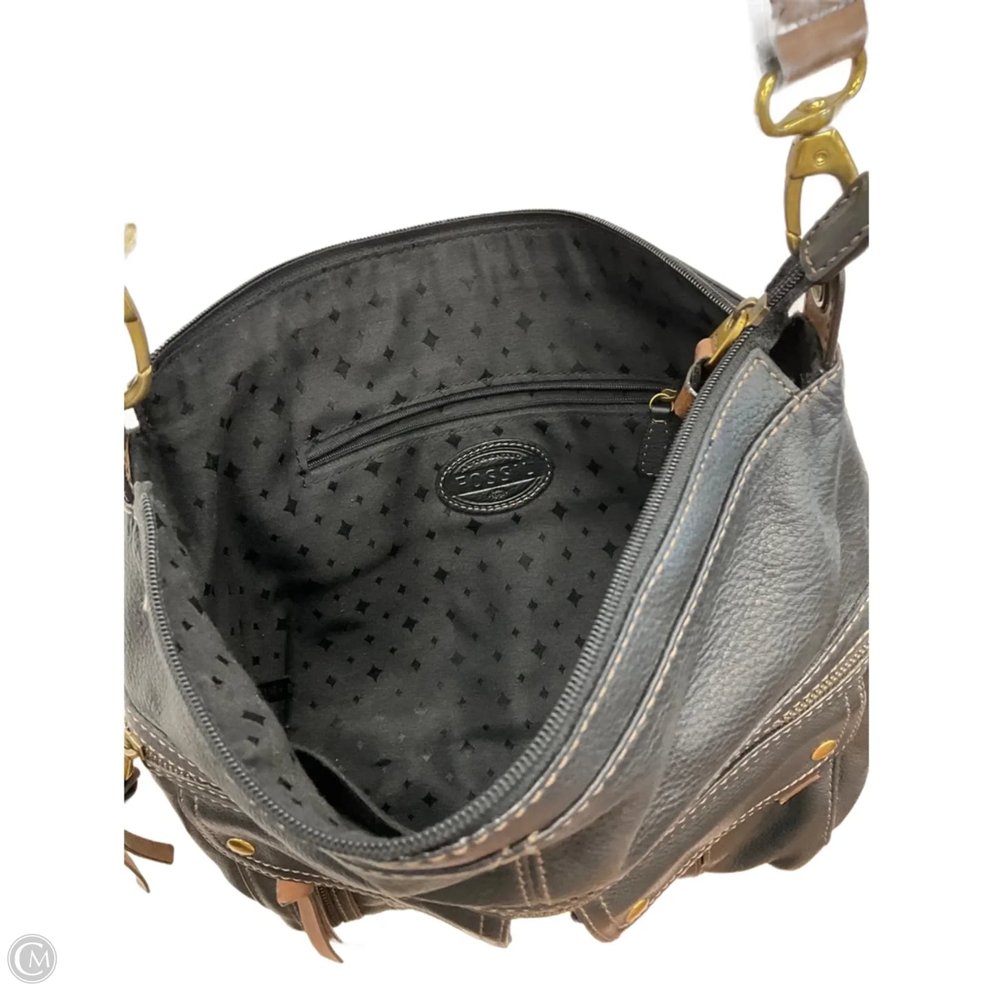 Crossbody Leather By Fossil, Size: Large