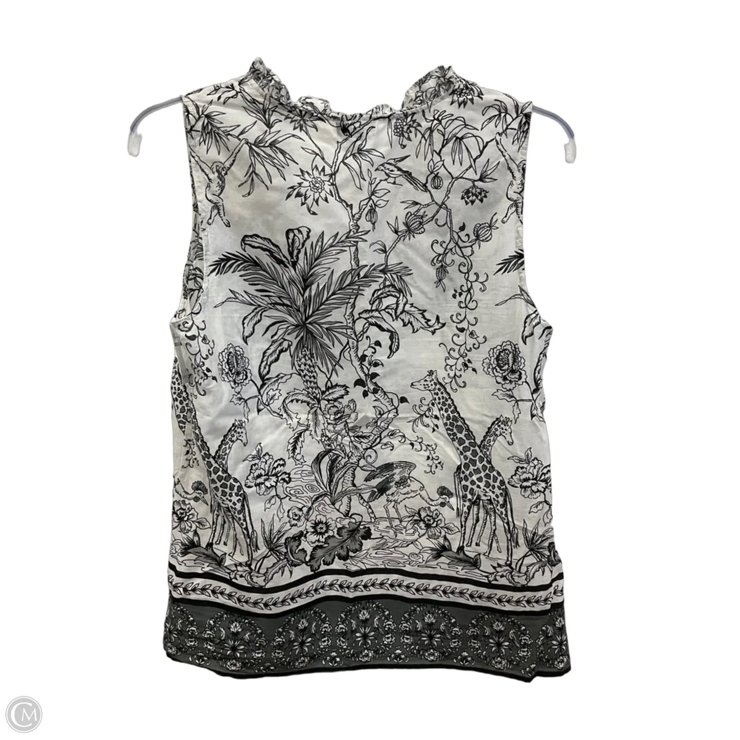Top Sleeveless By Talbots In Black & White, Size: S