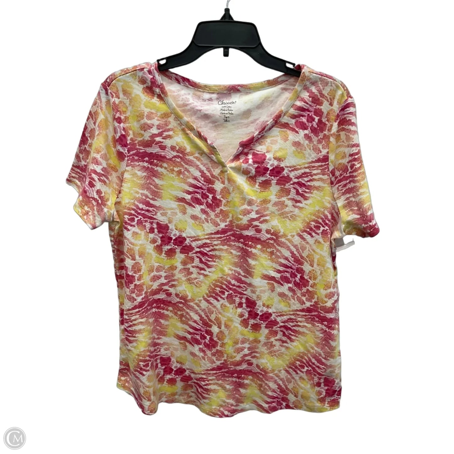 Top Short Sleeve By Chicos In Animal Print, Size: Xl