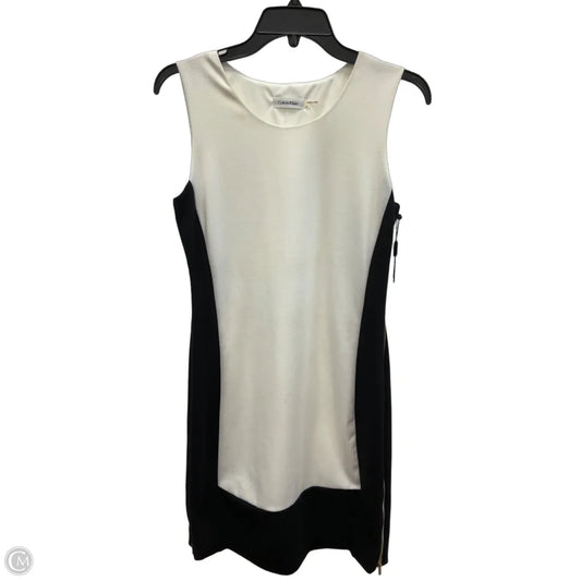 Dress Casual Midi By Calvin Klein In Black & White, Size: S