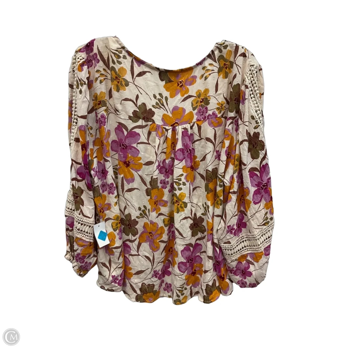 Top Long Sleeve By Angie In Floral Print, Size: 3x