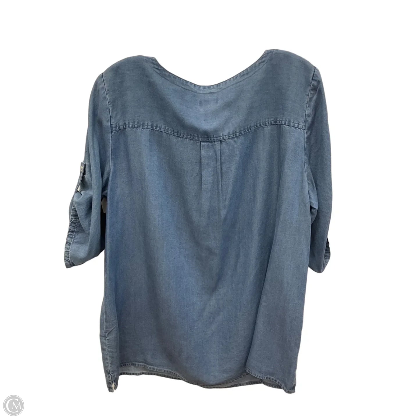 Top Short Sleeve By Jones New York In Blue Denim, Size: L