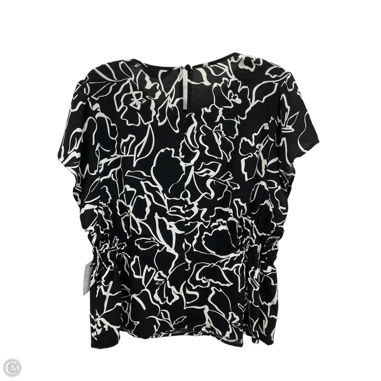 Top Short Sleeve By Nine West In Black & White, Size: Xl