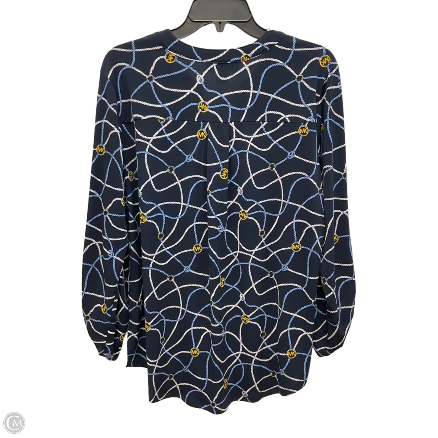Top Long Sleeve By Michael By Michael Kors In Nautical Print, Size: L