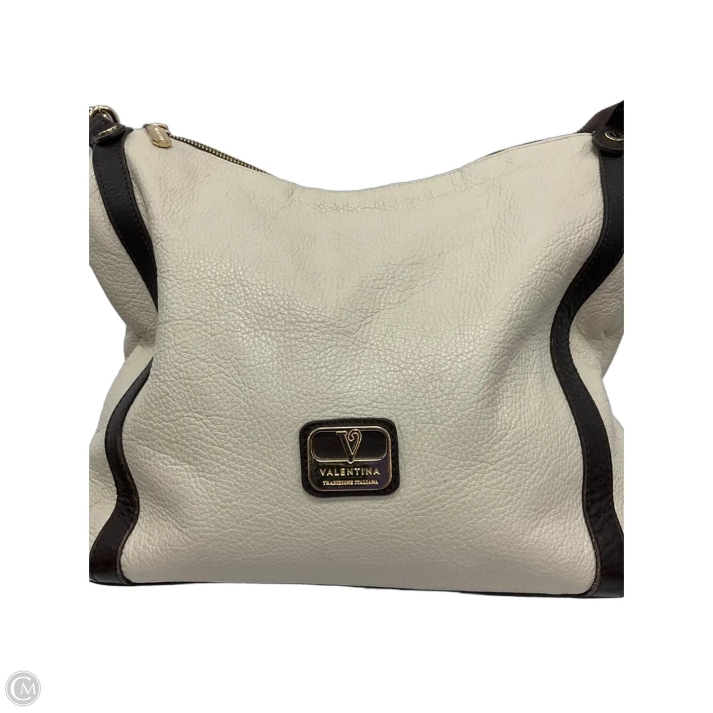 Handbag Leather By Valentina, Size: Large