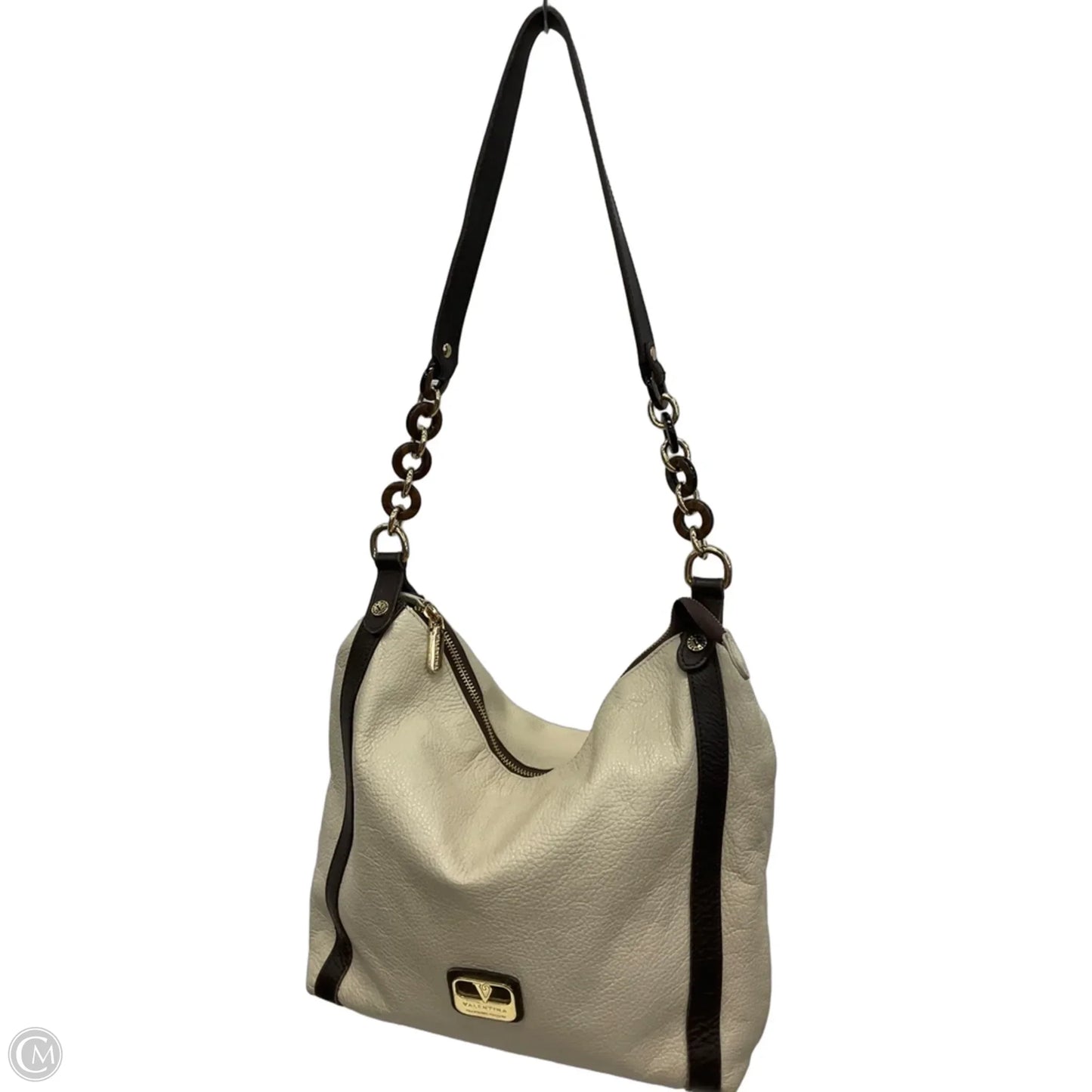 Handbag Leather By Valentina, Size: Large