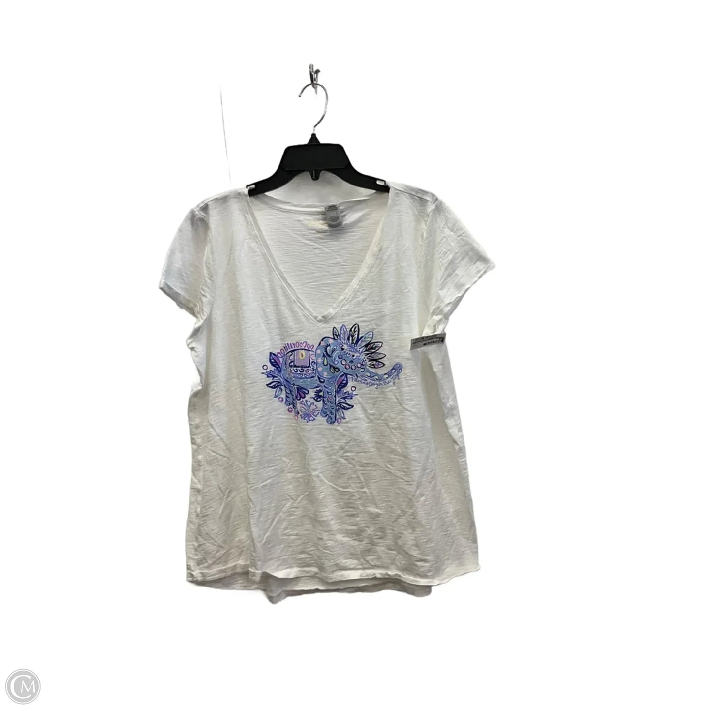 Top Short Sleeve Designer By Lilly Pulitzer In White, Size: Xl