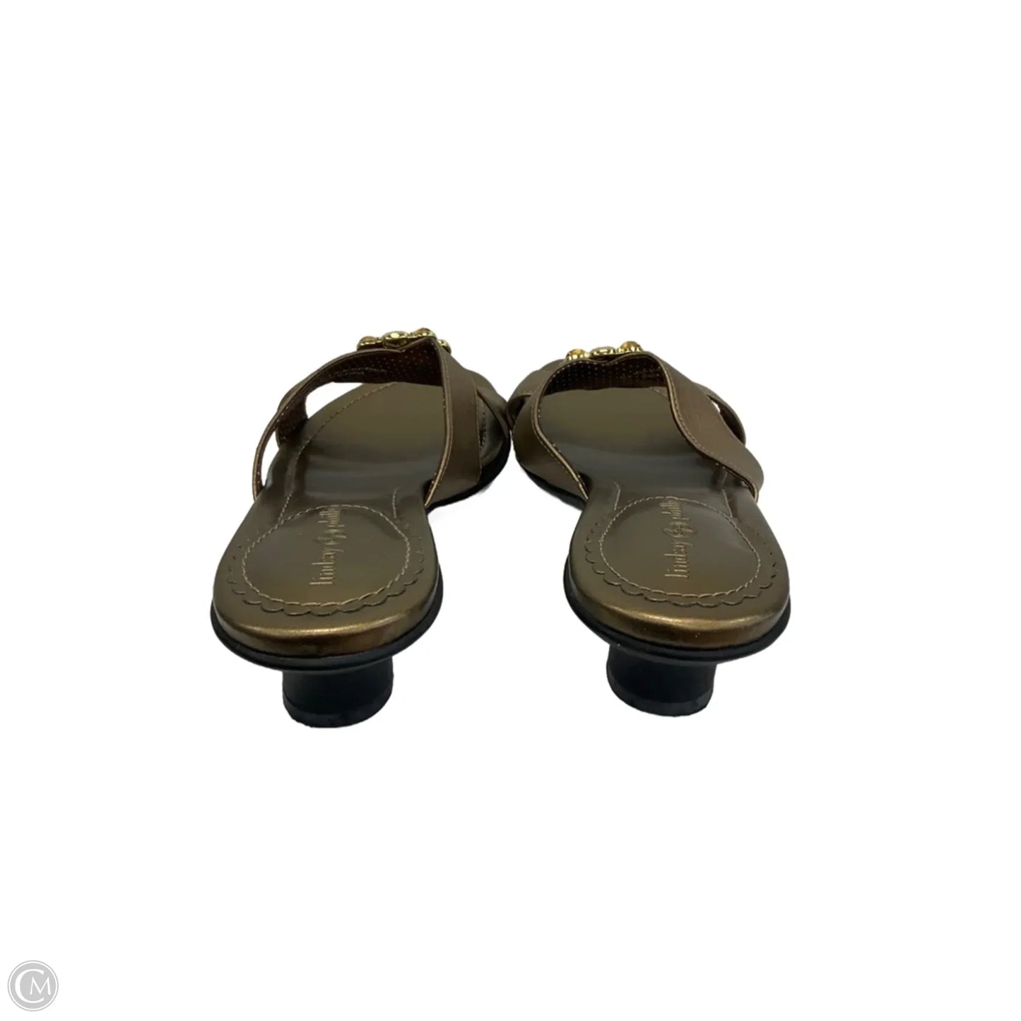 Sandals Heels Block By Lindsay Phillips In Gold, Size: 7