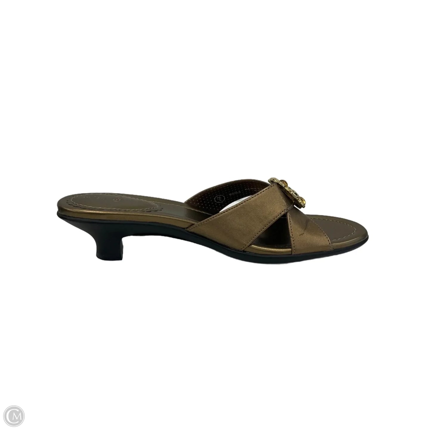 Sandals Heels Block By Lindsay Phillips In Gold, Size: 7