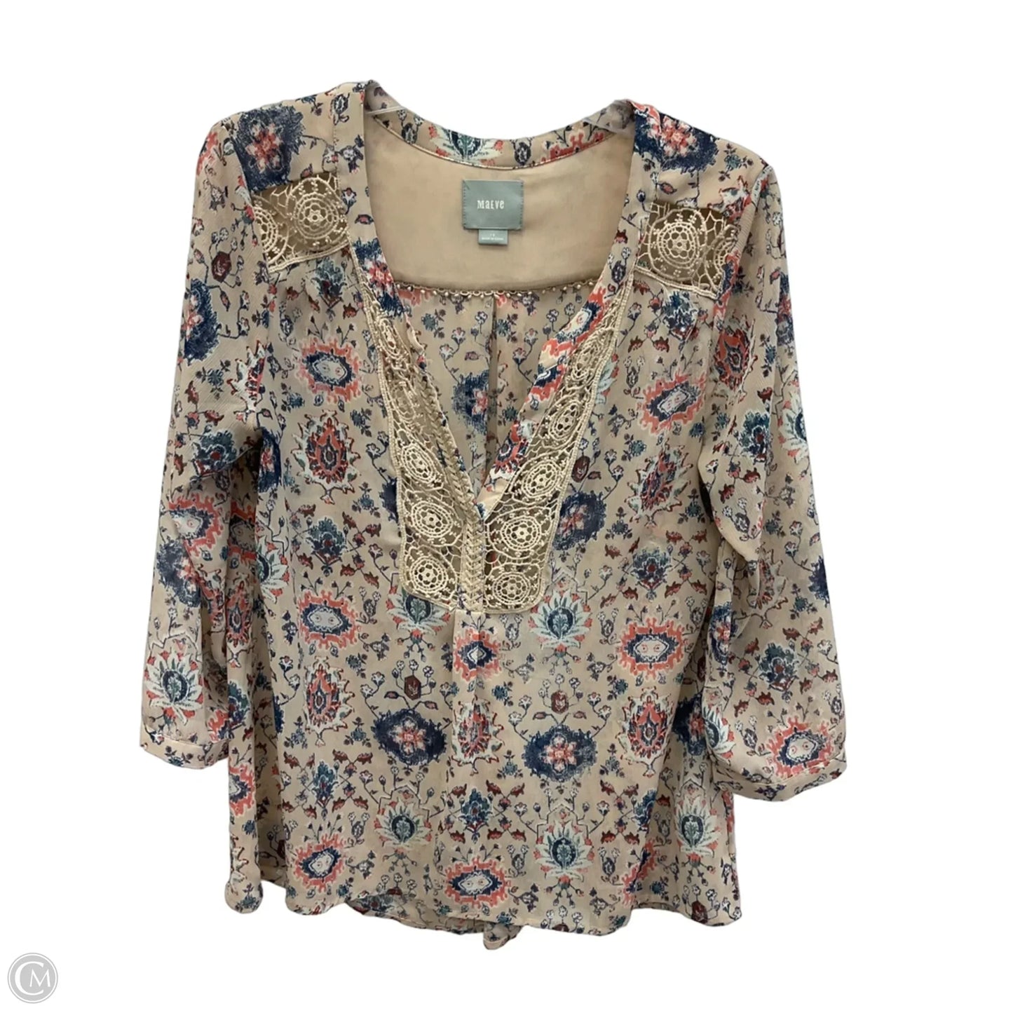 Top Long Sleeve By Maeve In Floral Print, Size: 10