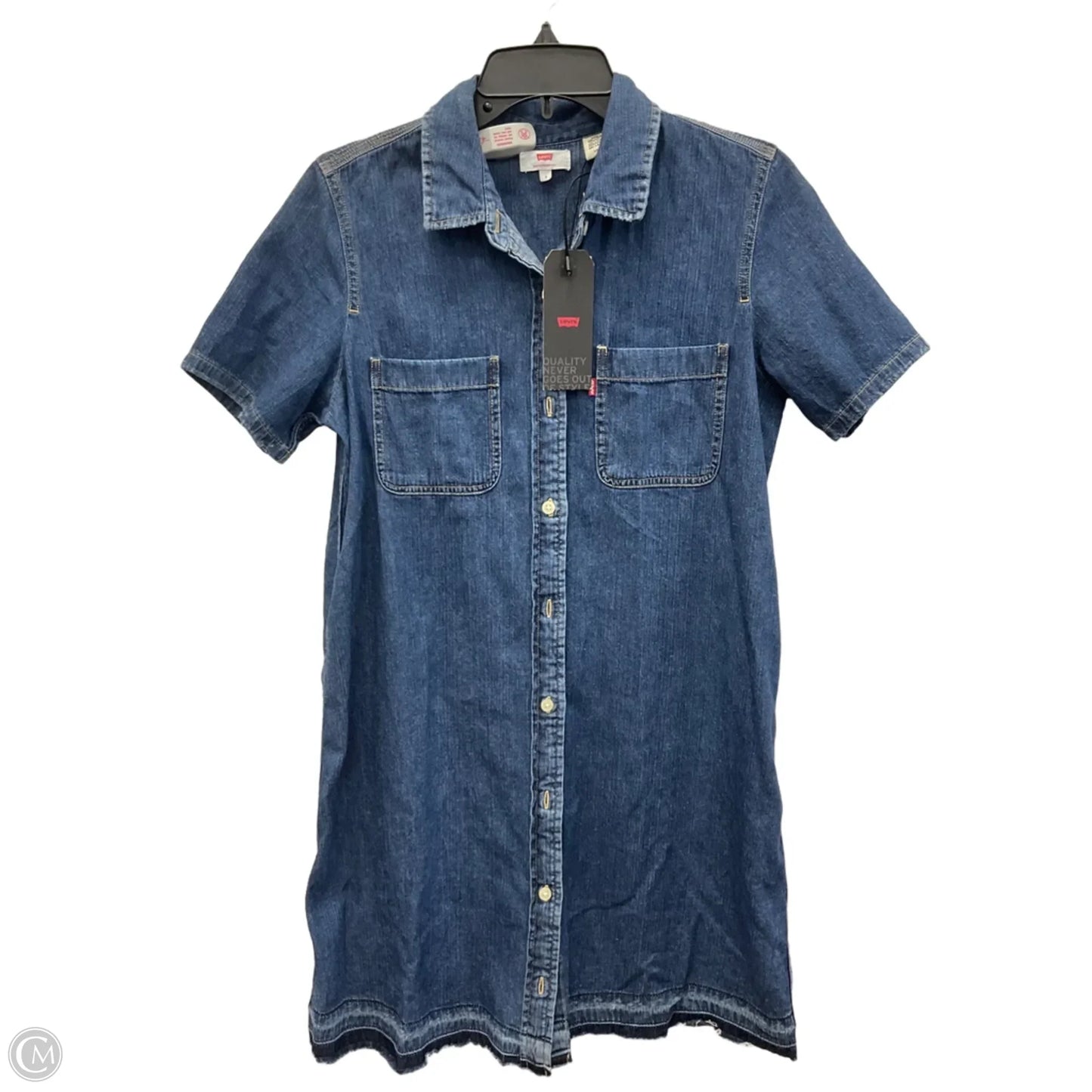 Dress Casual Short By Levis In Blue Denim, Size: S