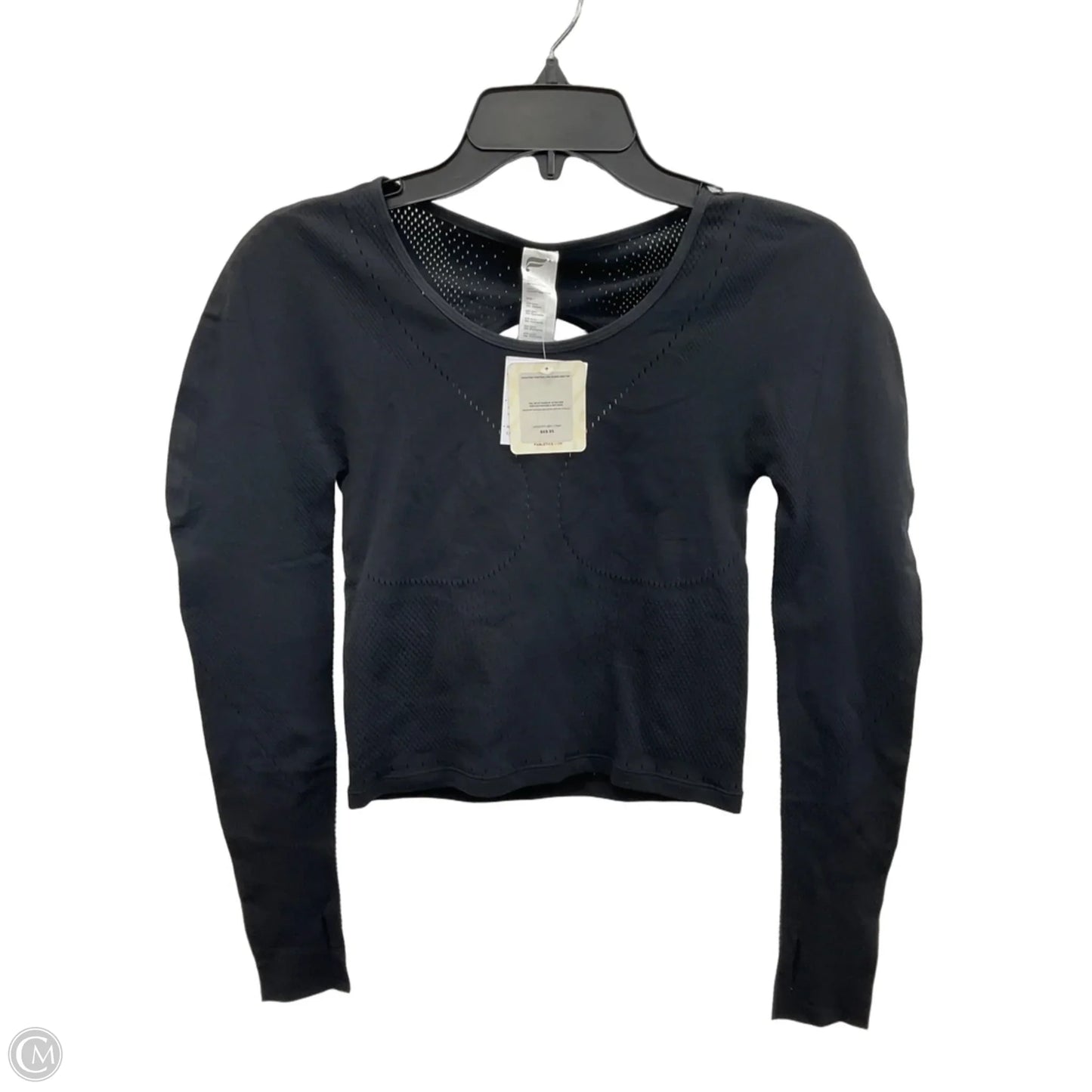 Athletic Top Long Sleeve Crewneck By Fabletics In Black, Size: M