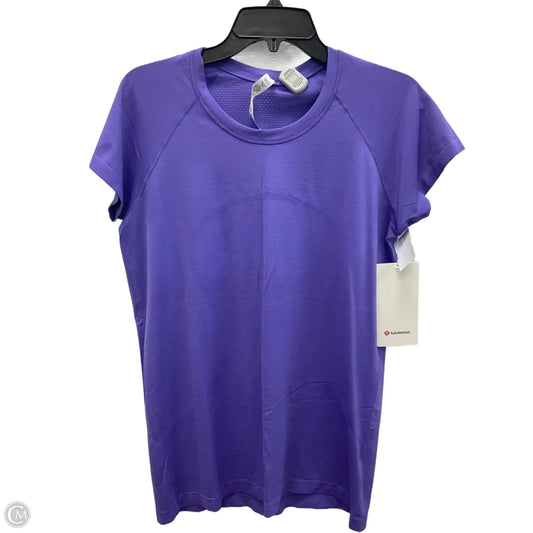 Top Short Sleeve By Lululemon In Purple, Size: L
