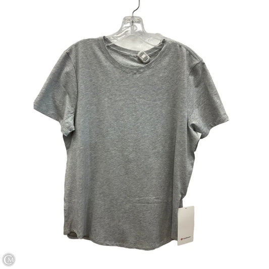 Top Short Sleeve By Lululemon In Grey, Size: L