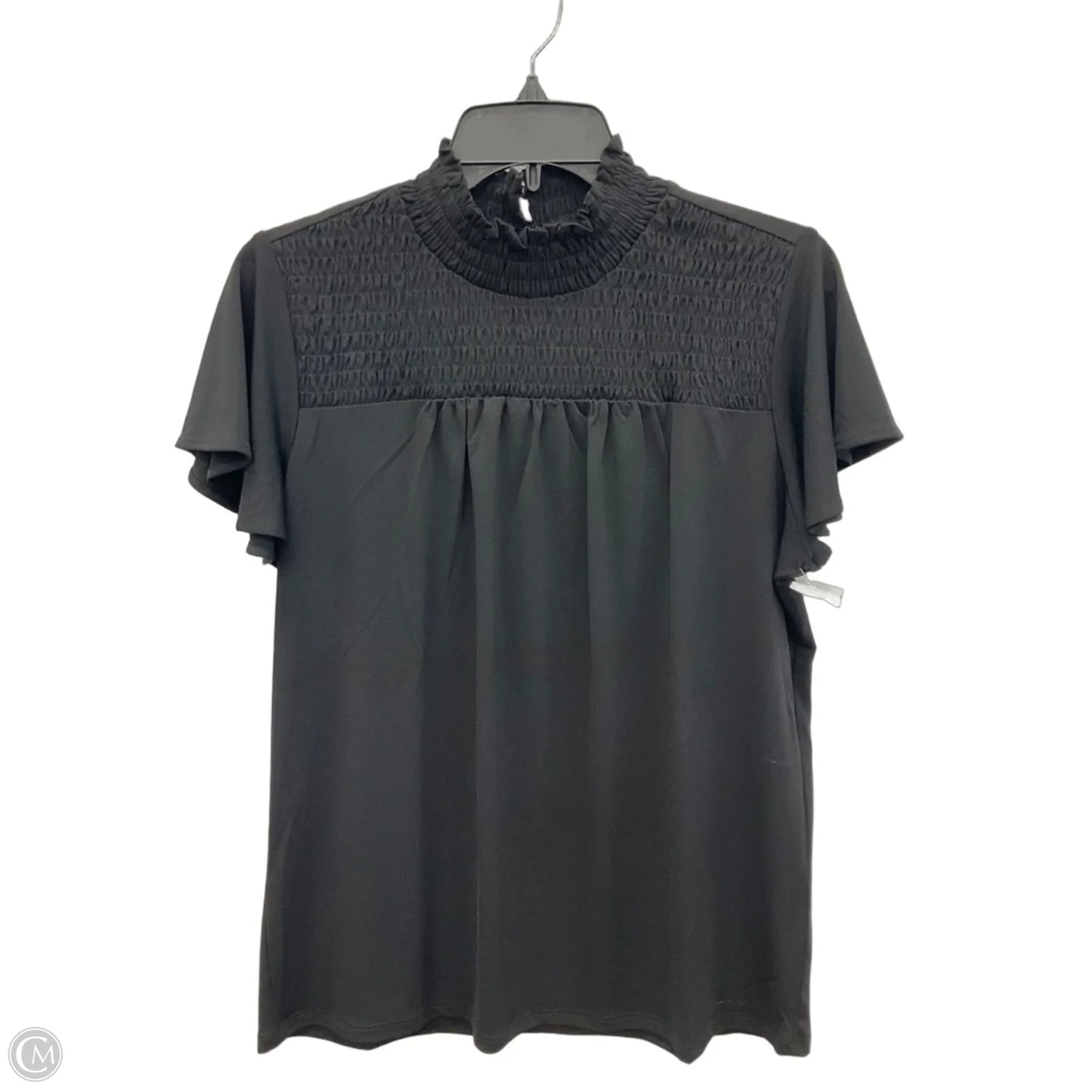 Top Short Sleeve By Adrianna Papell In Black, Size: M