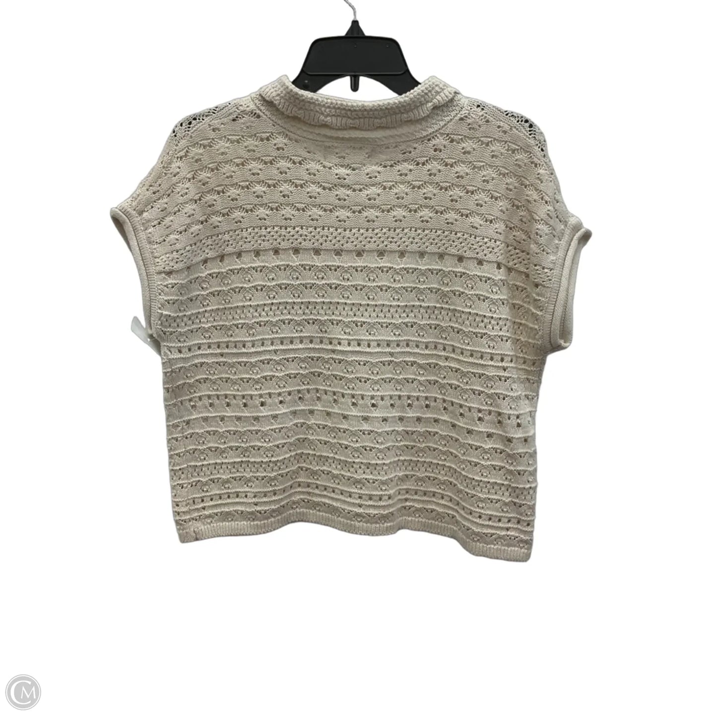Top Short Sleeve By Jessica Simpson In Cream, Size: L