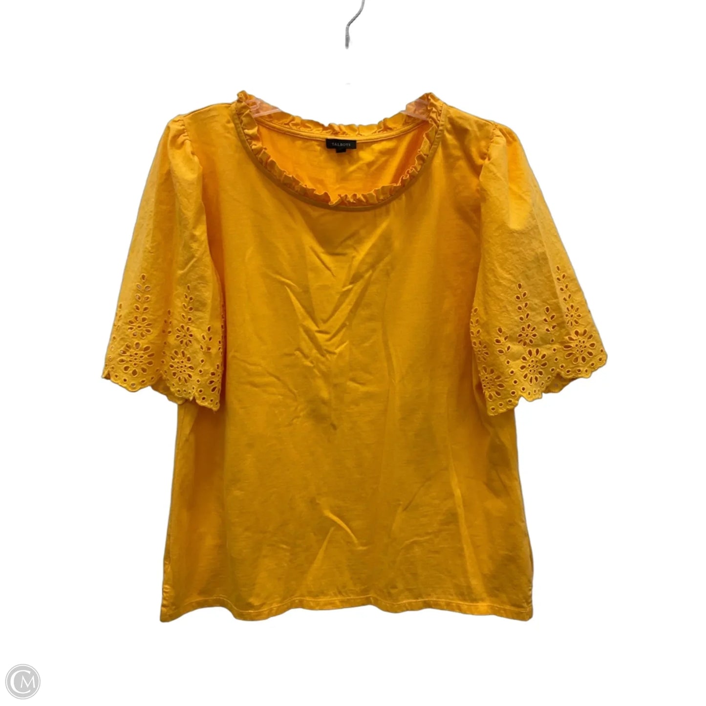 Top Short Sleeve By Talbots In Yellow, Size: Xl