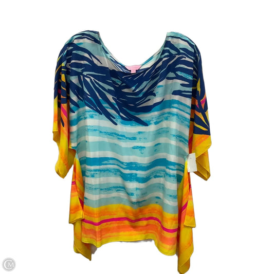 Top Sleeveless Designer By Lilly Pulitzer In Blue & Yellow, Size: Xl