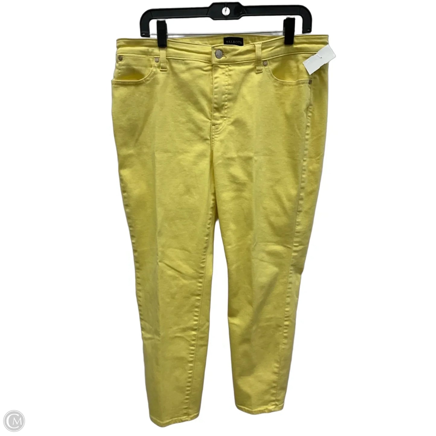Jeans Straight By Talbots In Yellow Denim, Size: 14